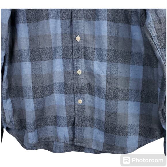 Lucky Brand Men's Classic Fit Long Sleeve Button-Up Flannel Shirt Large Gray - Picture 7 of 14